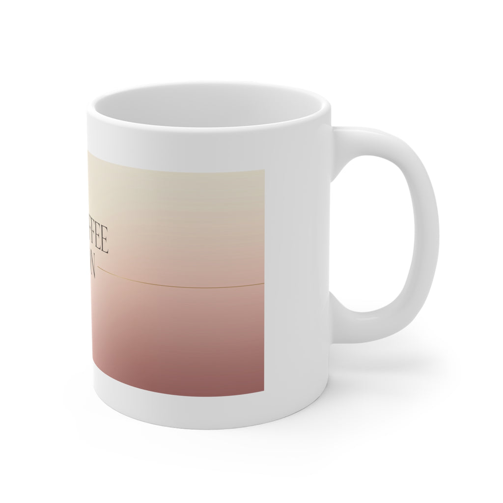 Iced Coffee Season — Ceramic Mug - white 11oz ceramic mug, side and handle