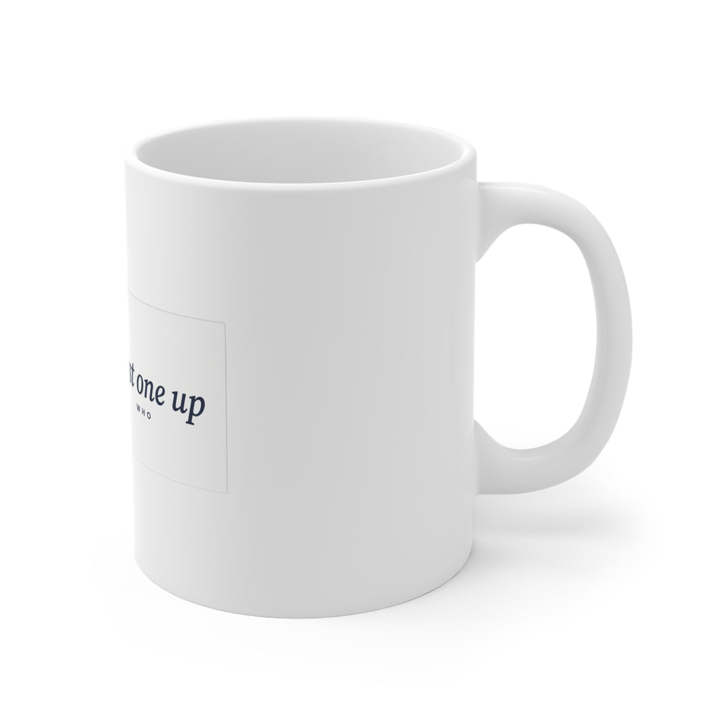 First One Up — Cat & Coffee Ceramic Mug