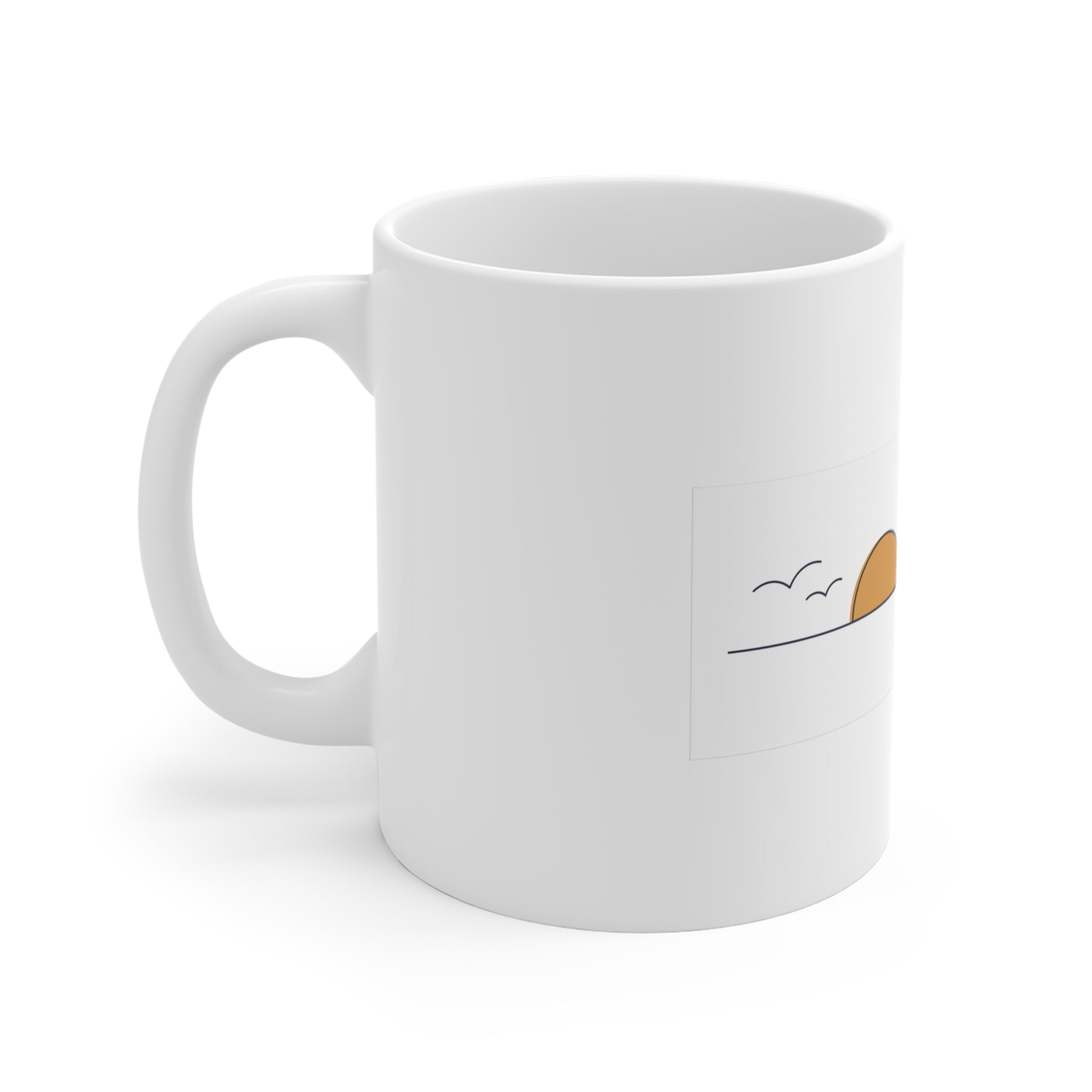 First Light — The When Mug - white 11oz ceramic mug, side and handle