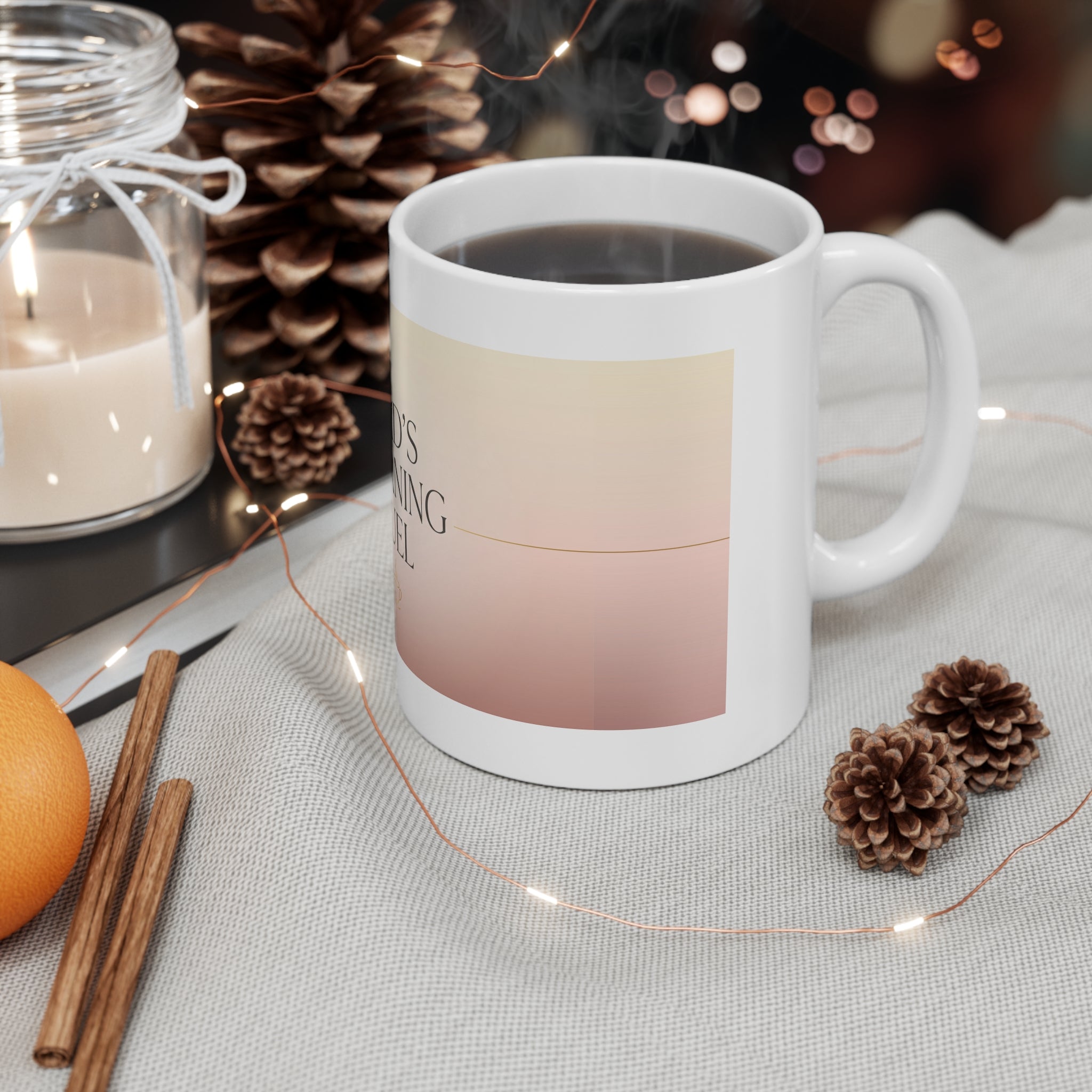 Dad's Morning Fuel — Ceramic Mug ceramic mug on a cozy morning table