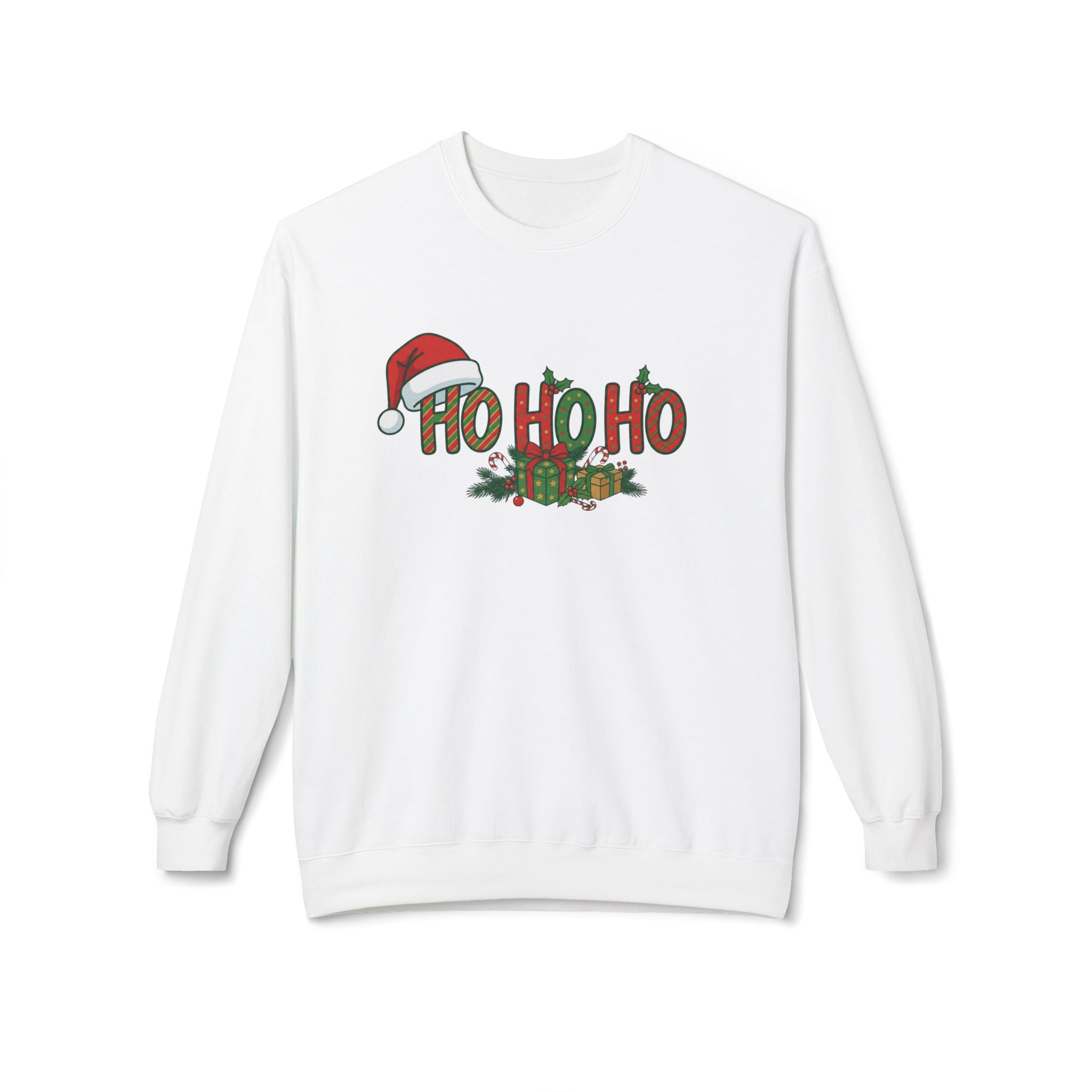 HoHoHo Santa Hat Sweatshirt - Holiday Christmas Crewneck