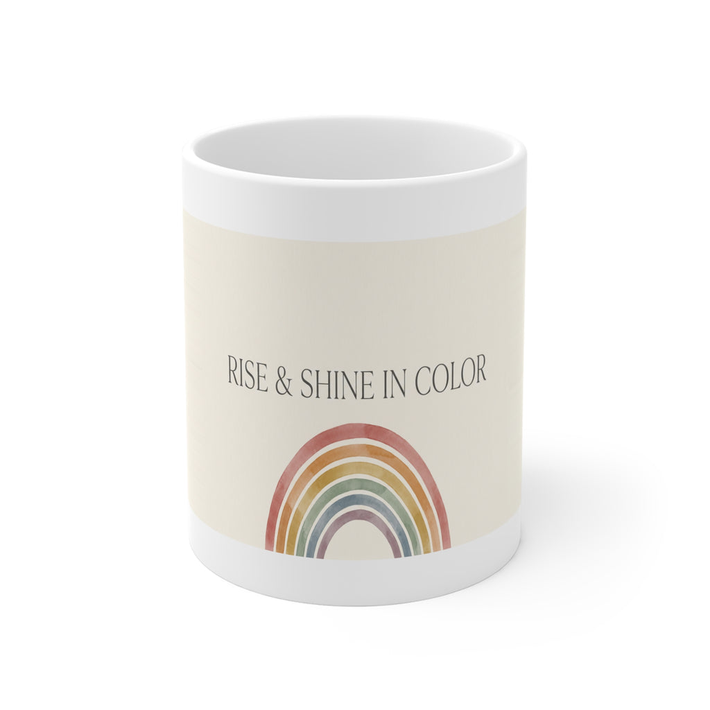Rise & Shine in Color — Ceramic Mug - white 11oz ceramic mug, front view