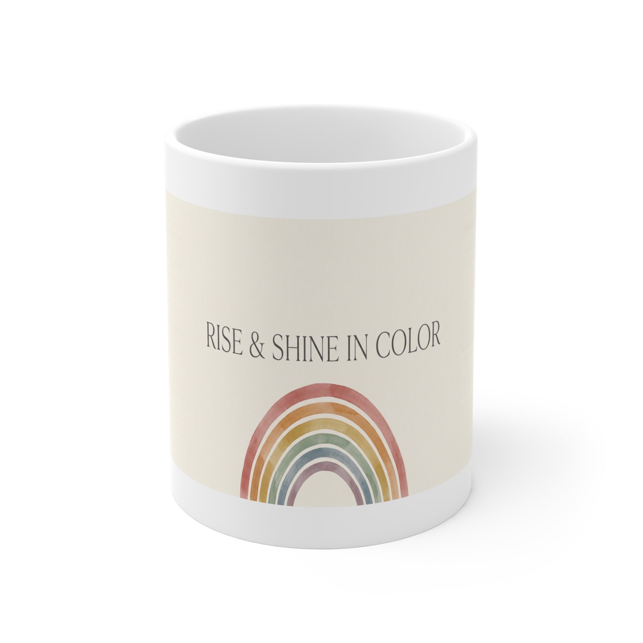 Rise & Shine in Color — Ceramic Mug - white 11oz ceramic mug, front view