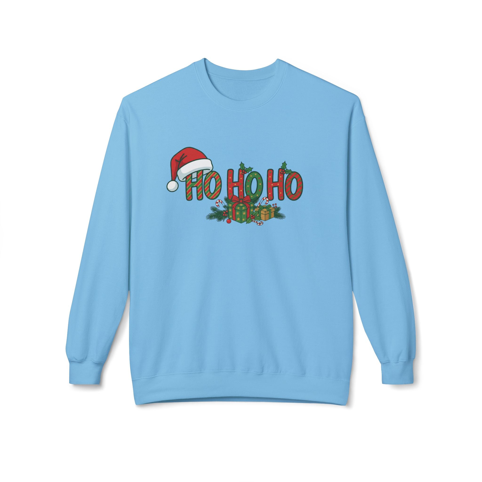 HoHoHo Santa Hat Sweatshirt - Holiday Christmas Crewneck