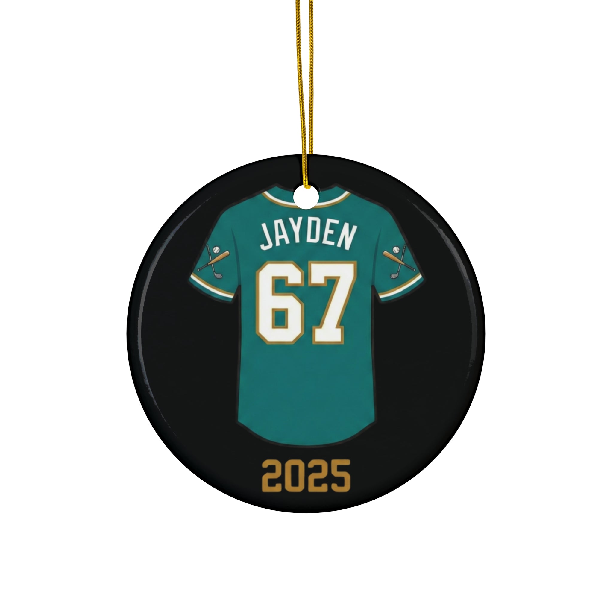 Personalized Jersey Ceramic Ornament — Custom Name & Number (2025)