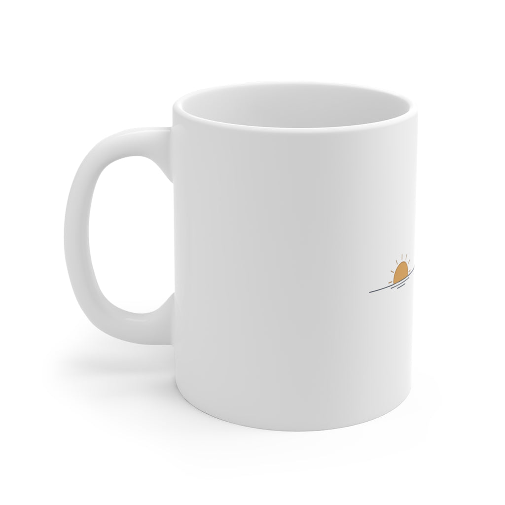 Why Not Now — The Why Mug - white 11oz ceramic mug, side and handle