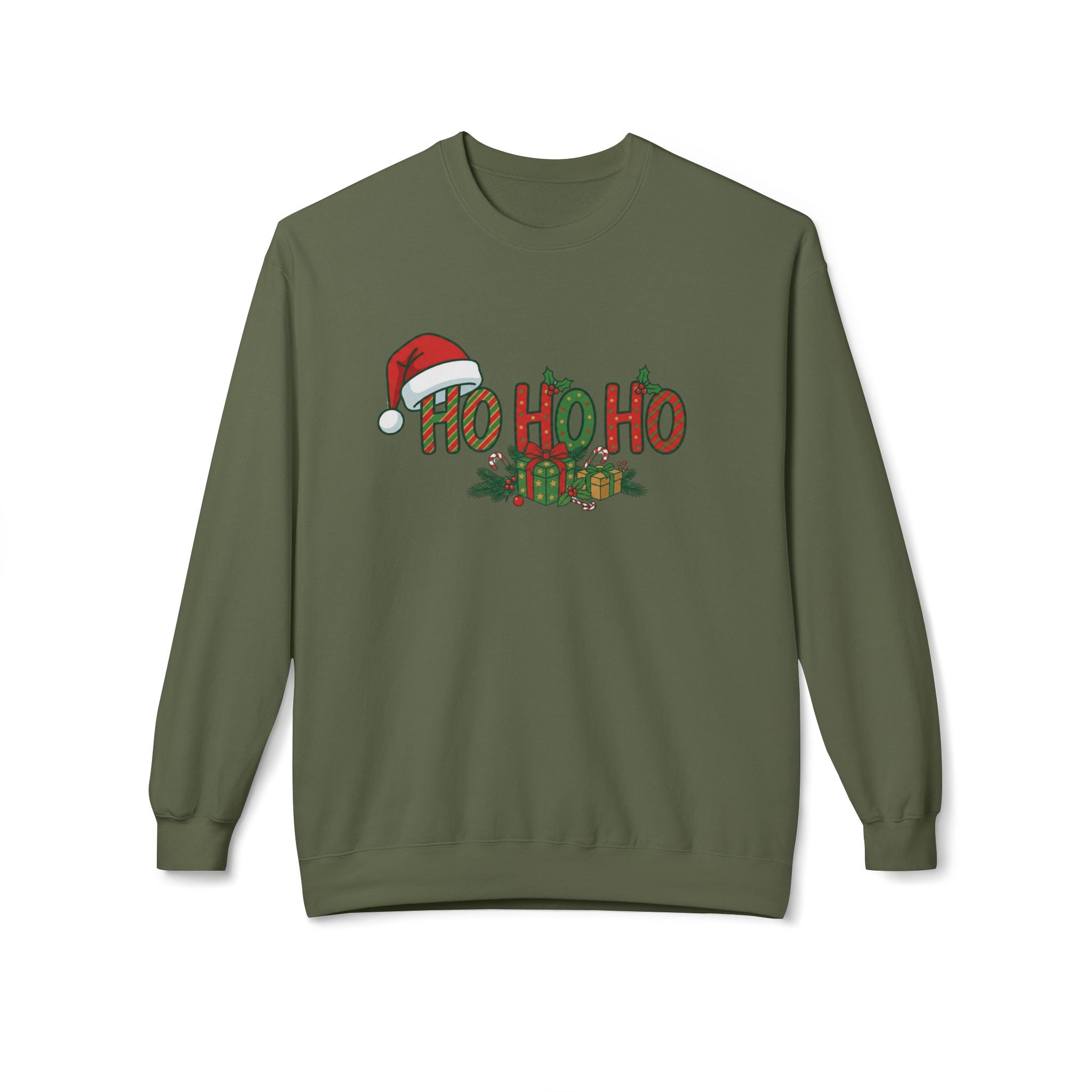 HoHoHo Santa Hat Sweatshirt - Holiday Christmas Crewneck