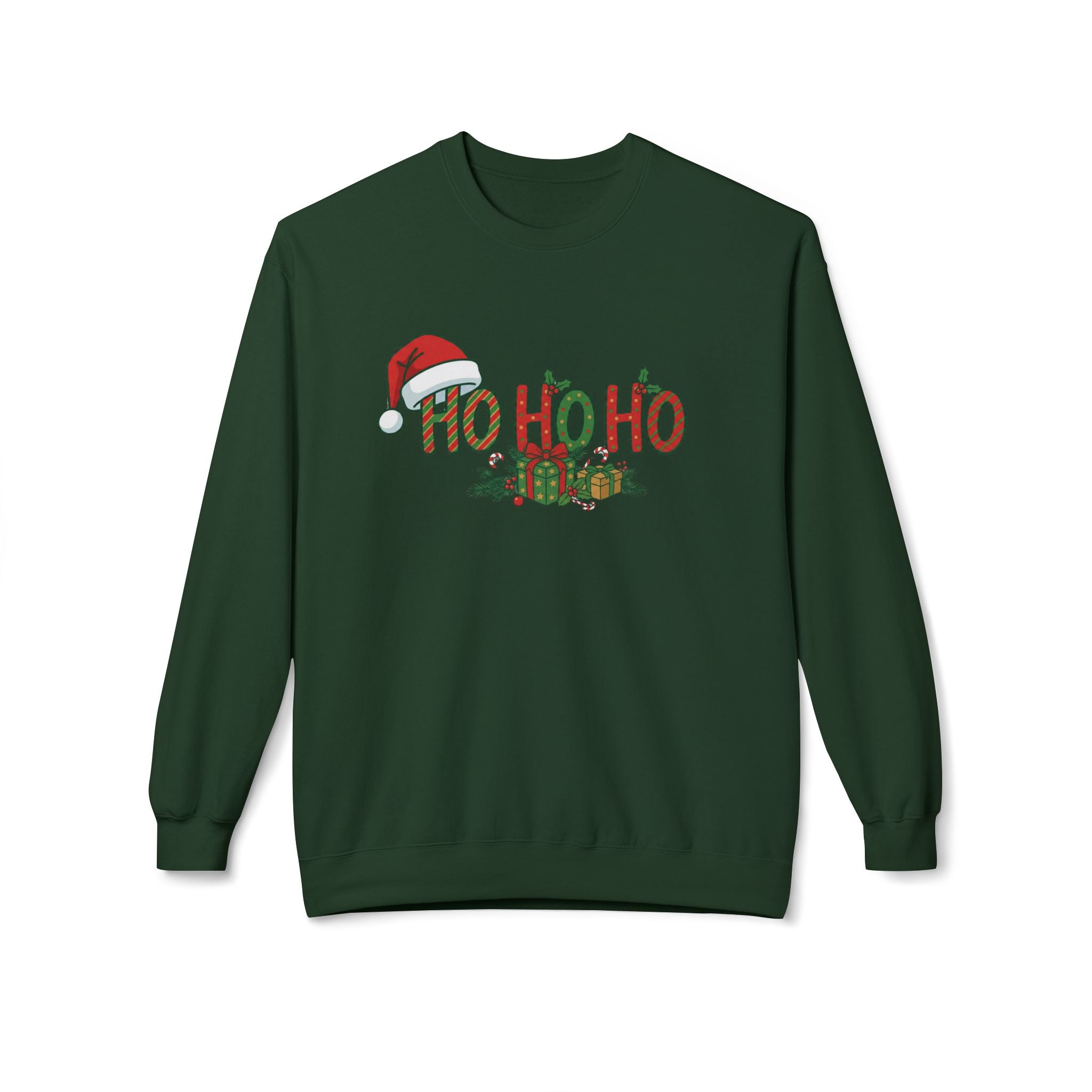 HoHoHo Santa Hat Sweatshirt - Holiday Christmas Crewneck