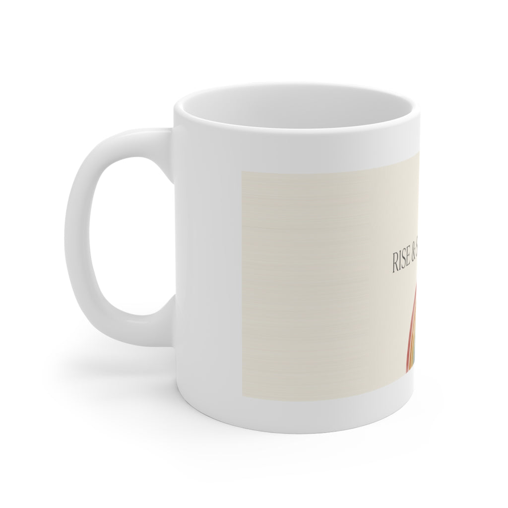 Rise & Shine in Color — Ceramic Mug - white 11oz ceramic mug, side and handle