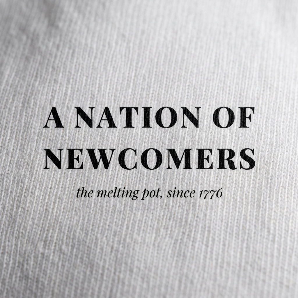 A Nation of Newcomers Tee - print detail
