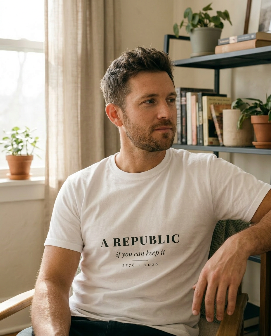 model: A Republic, If You Can Keep It Tee - lifestyle