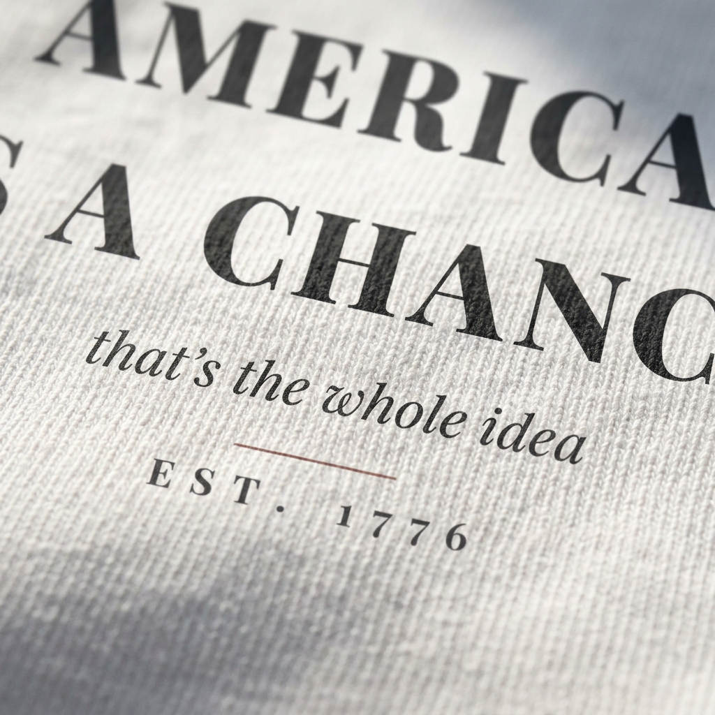 America Is a Chance Tee - print detail