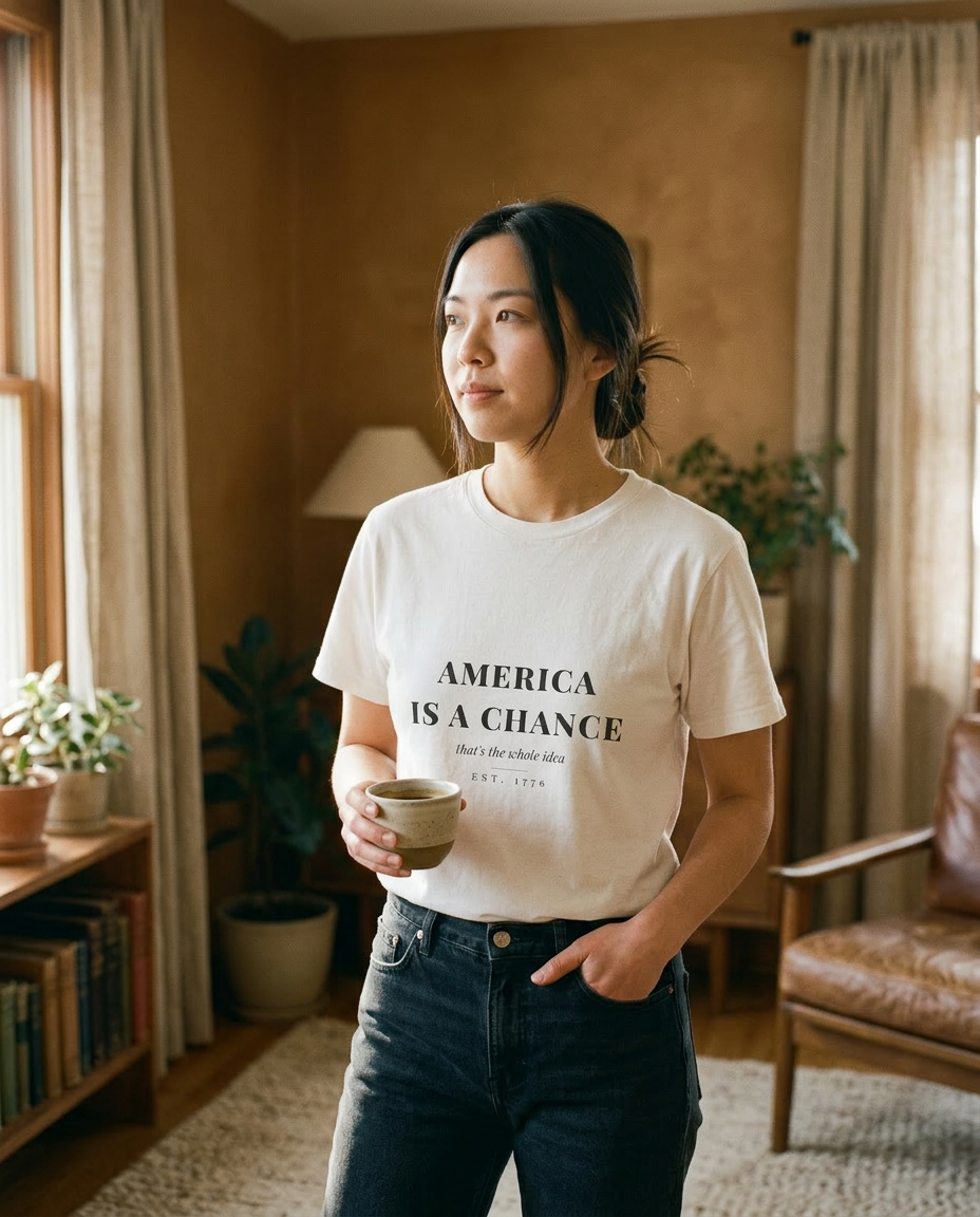 model: America Is a Chance Tee - lifestyle