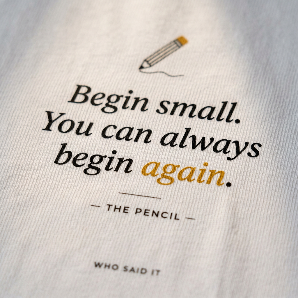 Begin Again — The Pencil Tee - detail