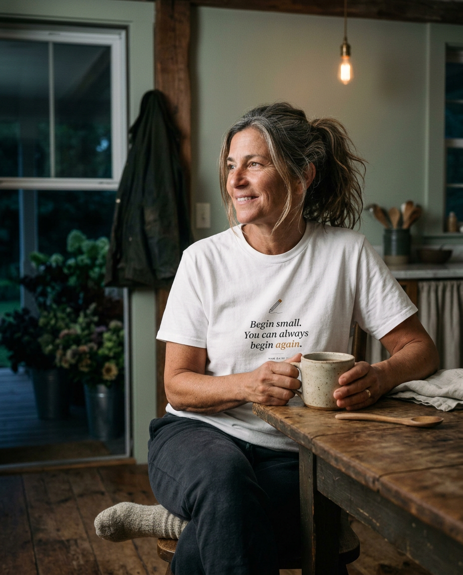 Begin Again — The Pencil Tee - on a model