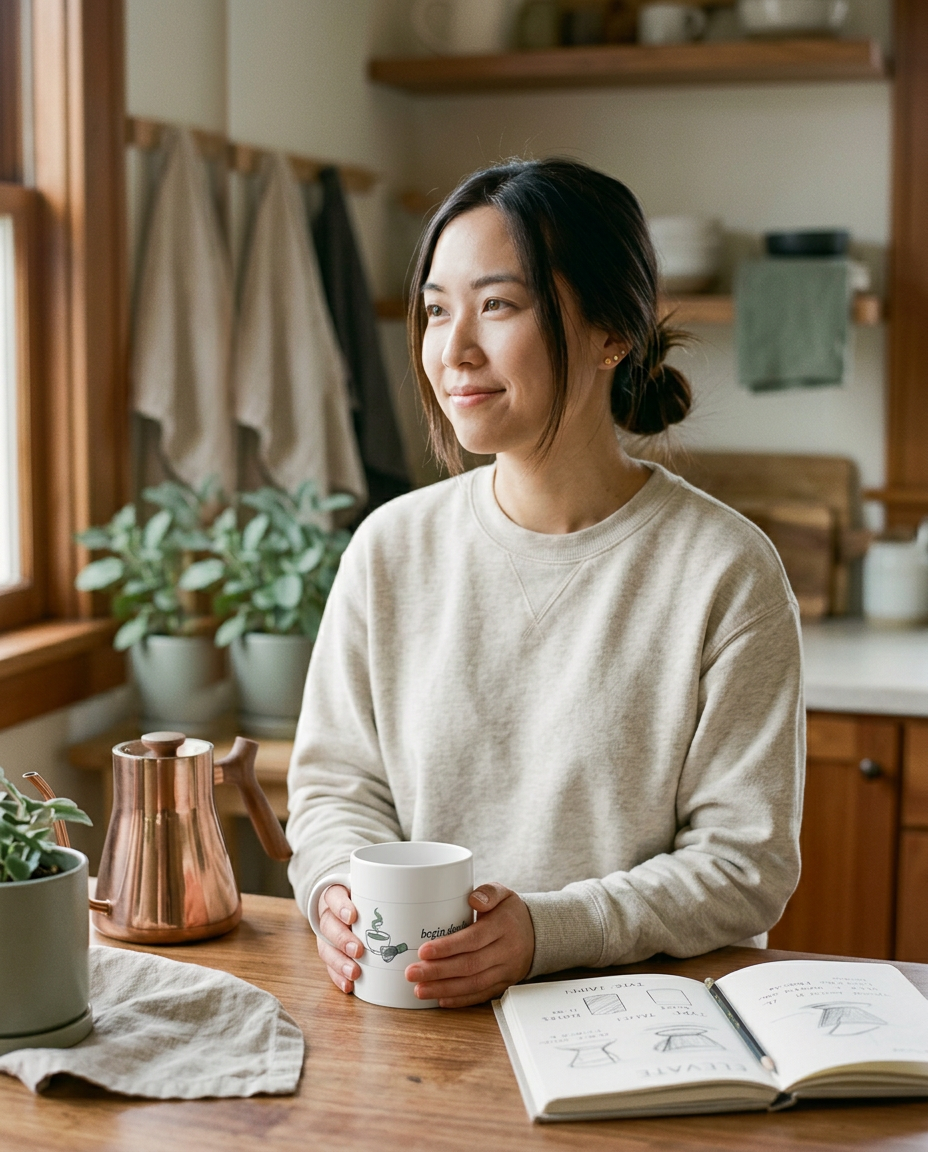 Begin Slowly — The Ritual Mug - on a model