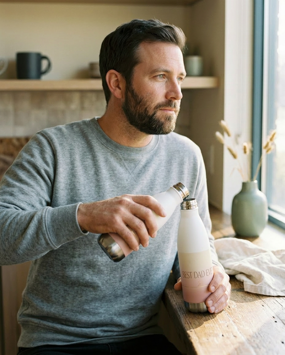 model: Best Dad Ever — Insulated Bottle - lifestyle