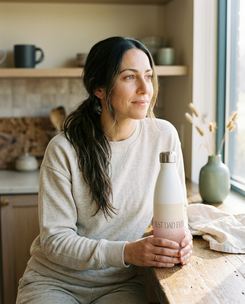 Best Dad Ever — Insulated Bottle - on a model