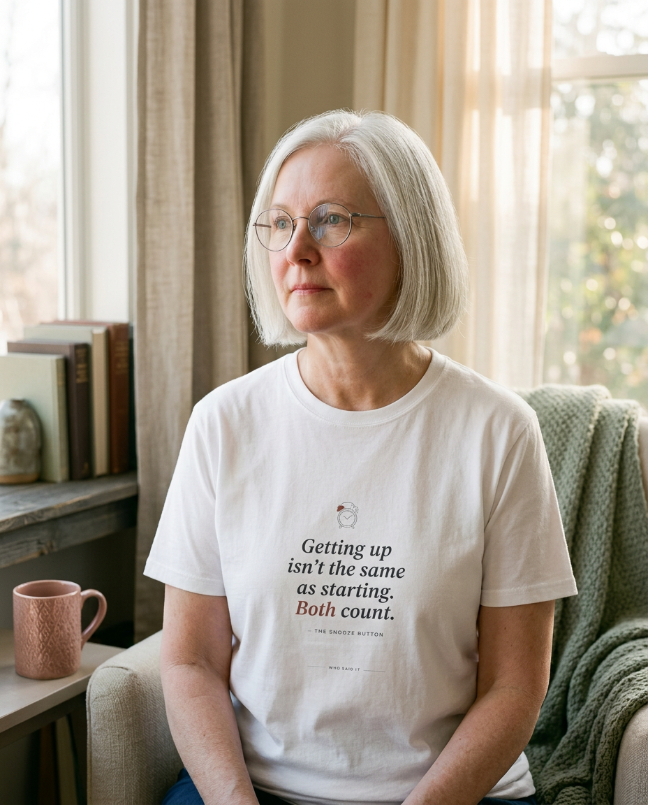 Both Count — The Snooze Button Tee - on a model