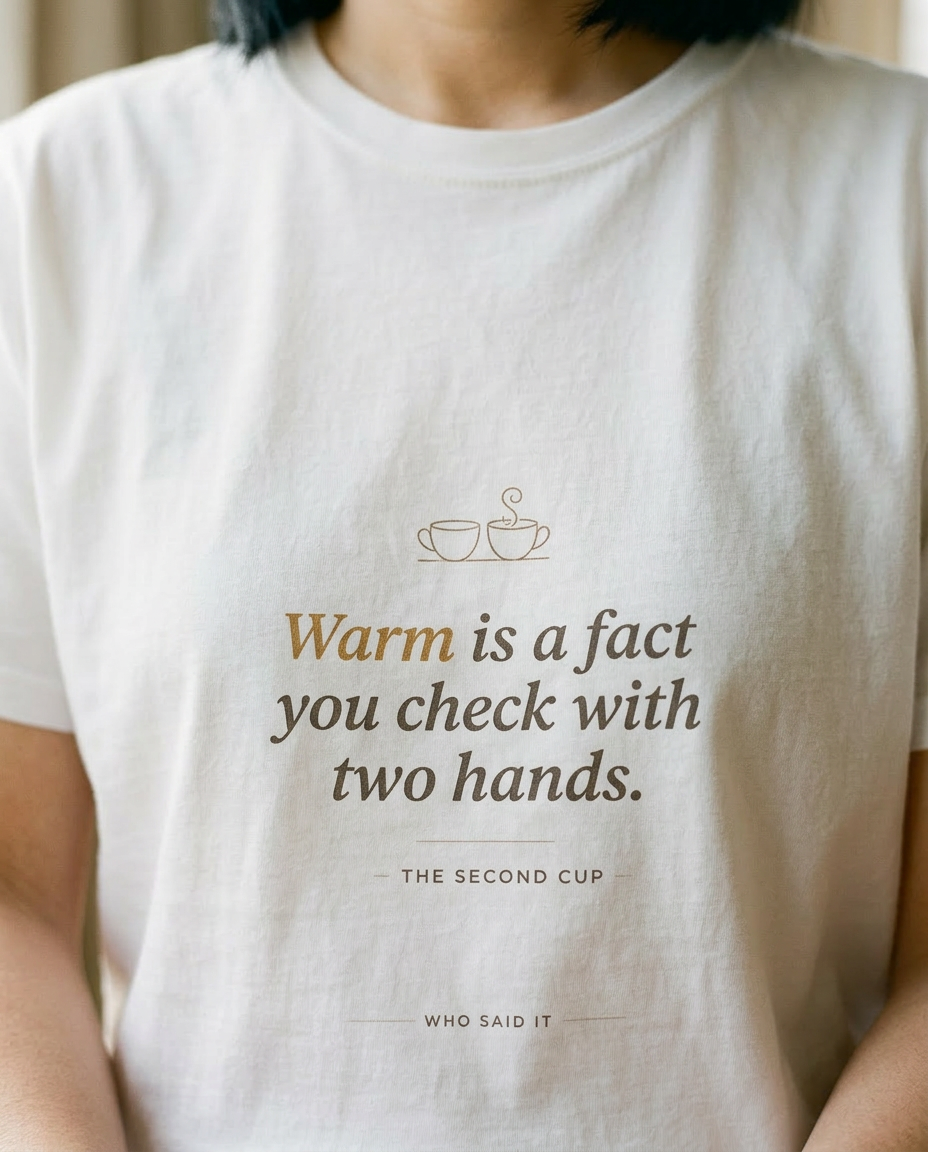 model: Checked With Two Hands — The Second Cup Tee - detail