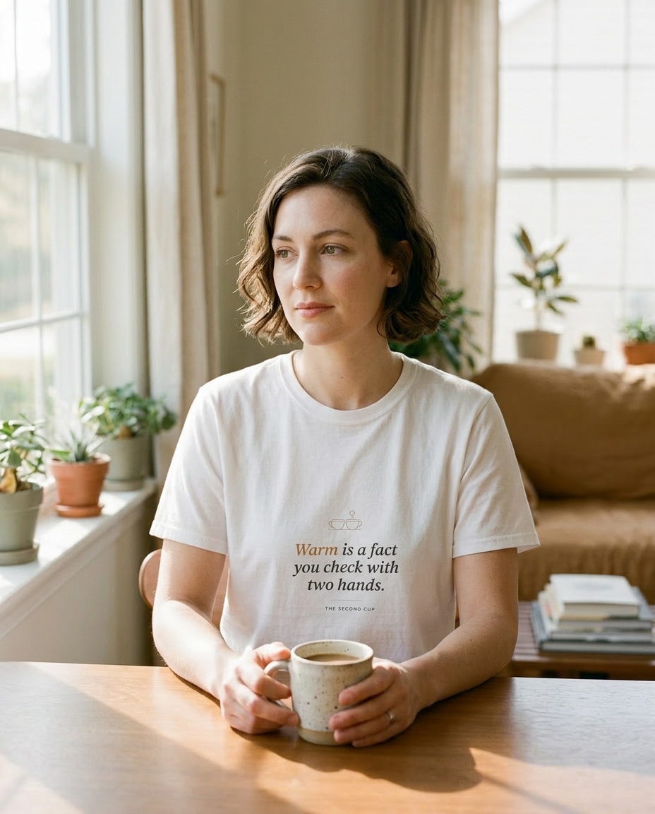 model: Checked With Two Hands — The Second Cup Tee - lifestyle