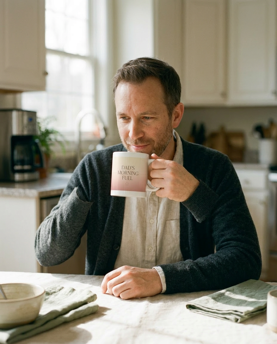 model: Dad's Morning Fuel — Ceramic Mug - lifestyle