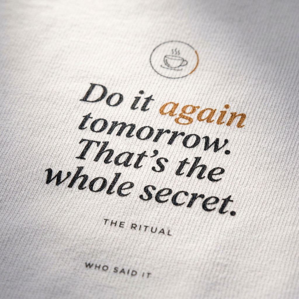 Do It Again Tomorrow — The Ritual Tee - detail