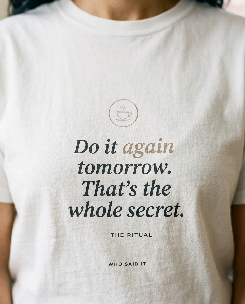 model: Do It Again Tomorrow — The Ritual Tee - detail