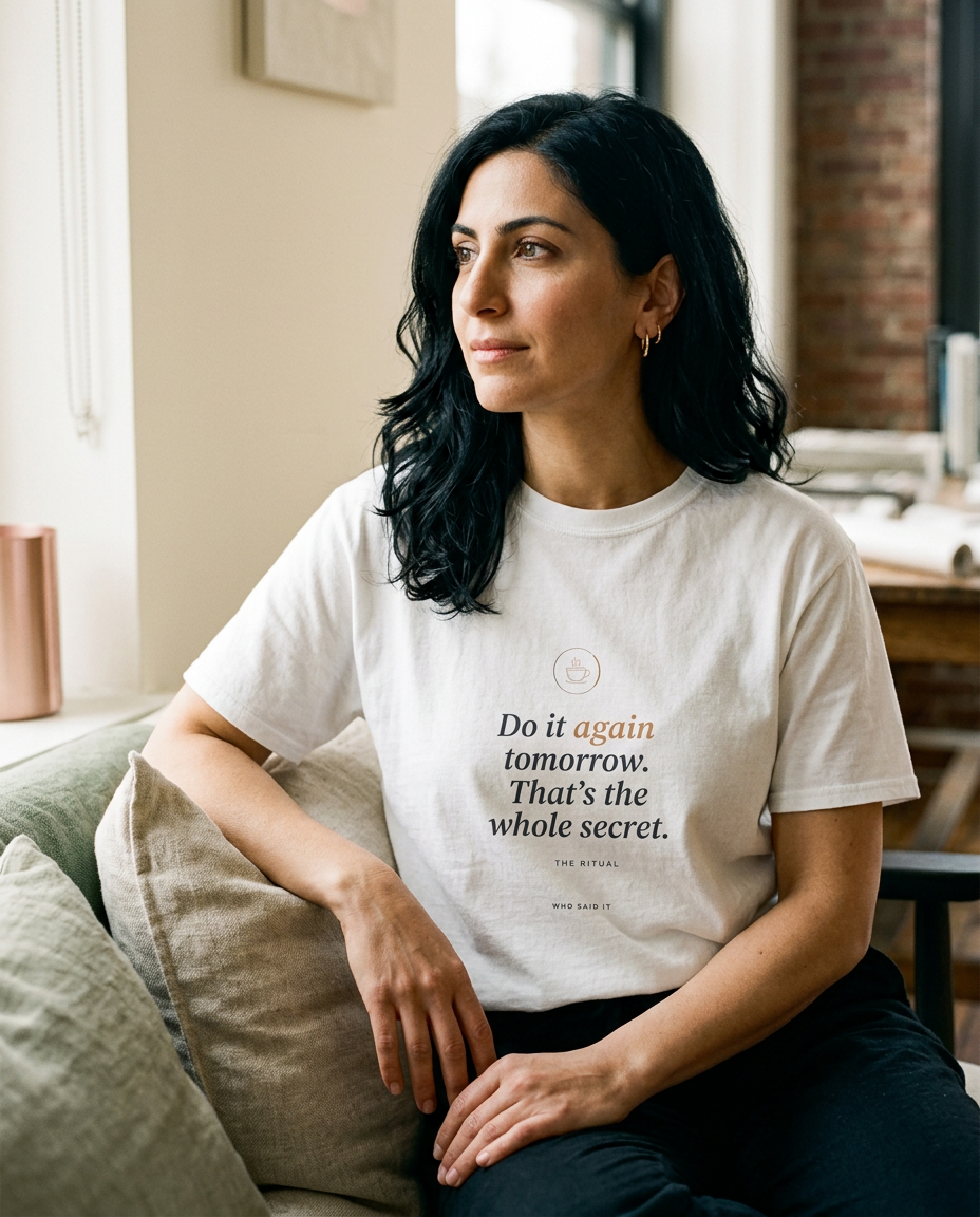 Do It Again Tomorrow — The Ritual Tee - on a model