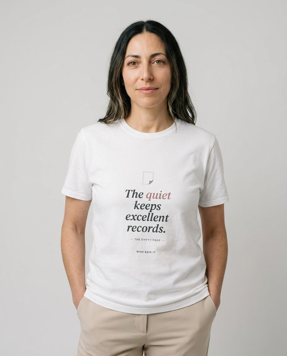 model: Excellent Records — The Empty Page Tee - catalog-hero