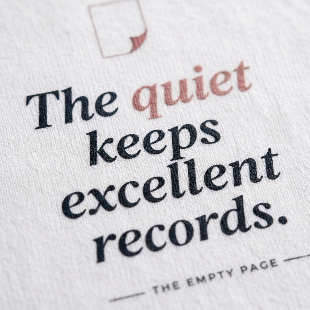 Excellent Records — The Empty Page Tee - detail