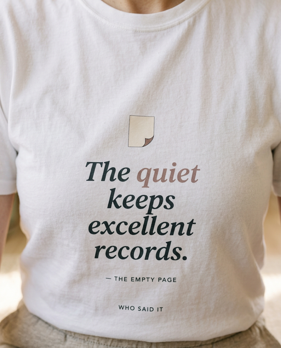 model: Excellent Records — The Empty Page Tee - detail