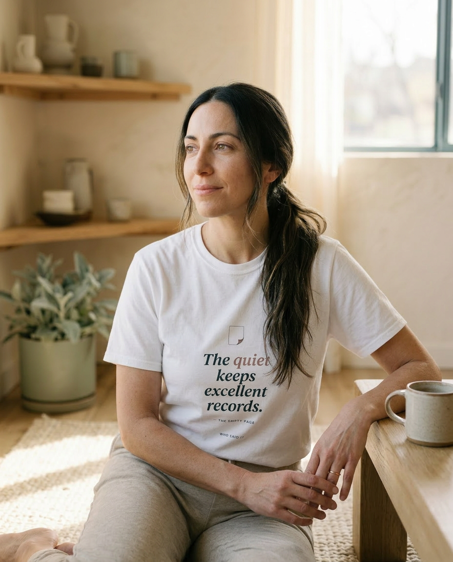 model: Excellent Records — The Empty Page Tee - lifestyle