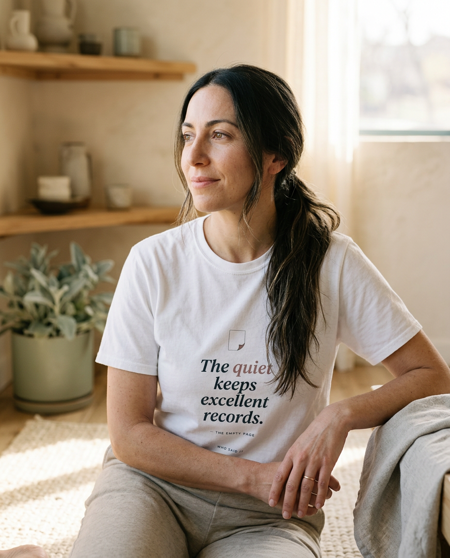 Excellent Records — The Empty Page Tee - on a model