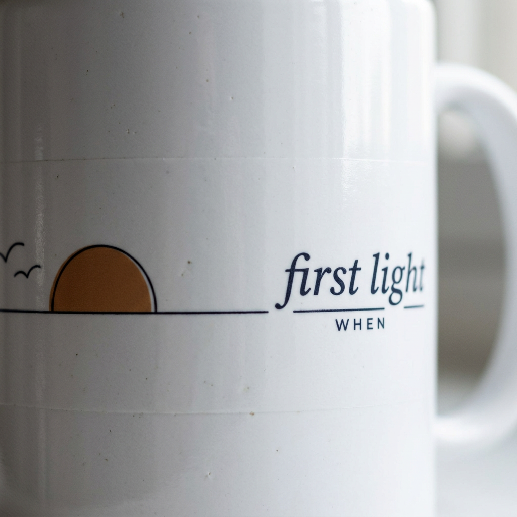 First Light — The When Mug - detail
