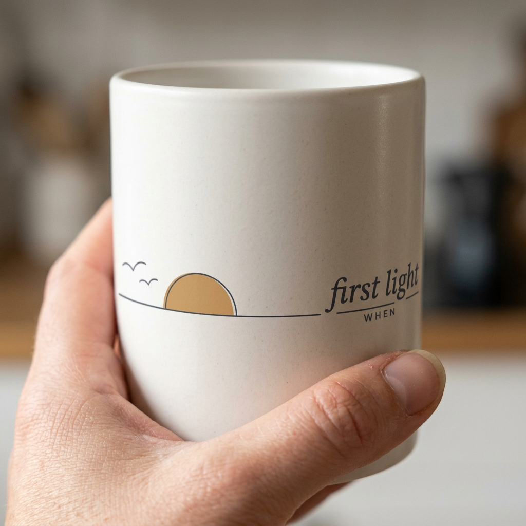 model: First Light — The When Mug - detail