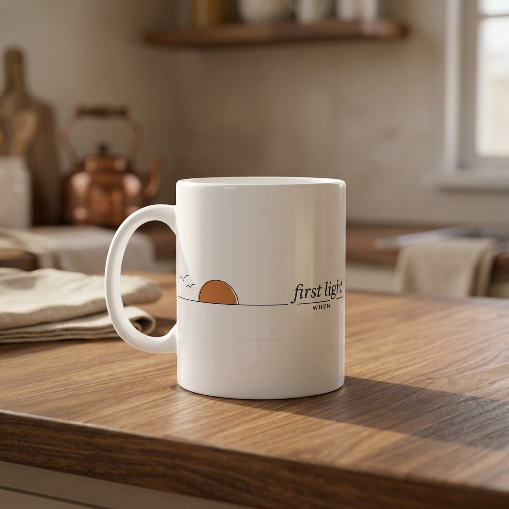 First Light — The When Mug - styled