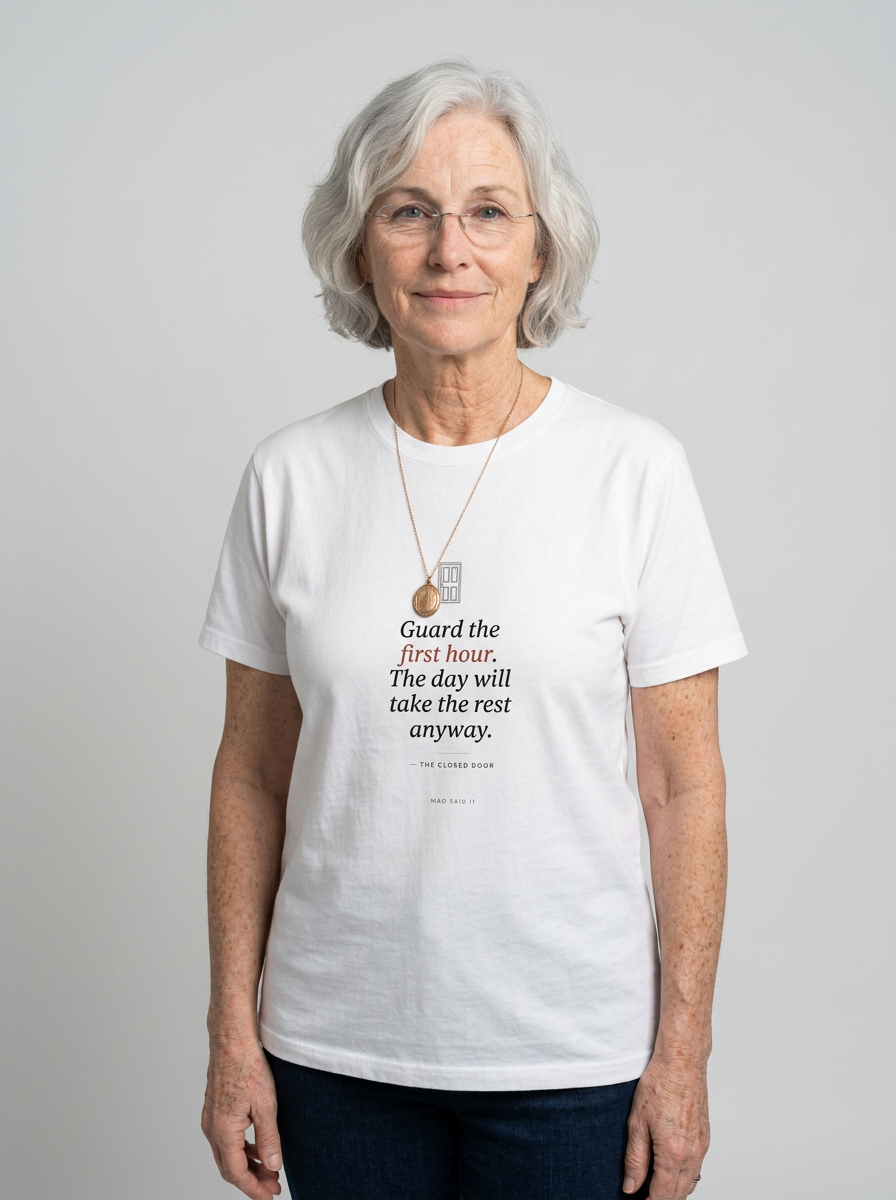 model: Guard the First Hour — The Closed Door Tee - catalog-hero