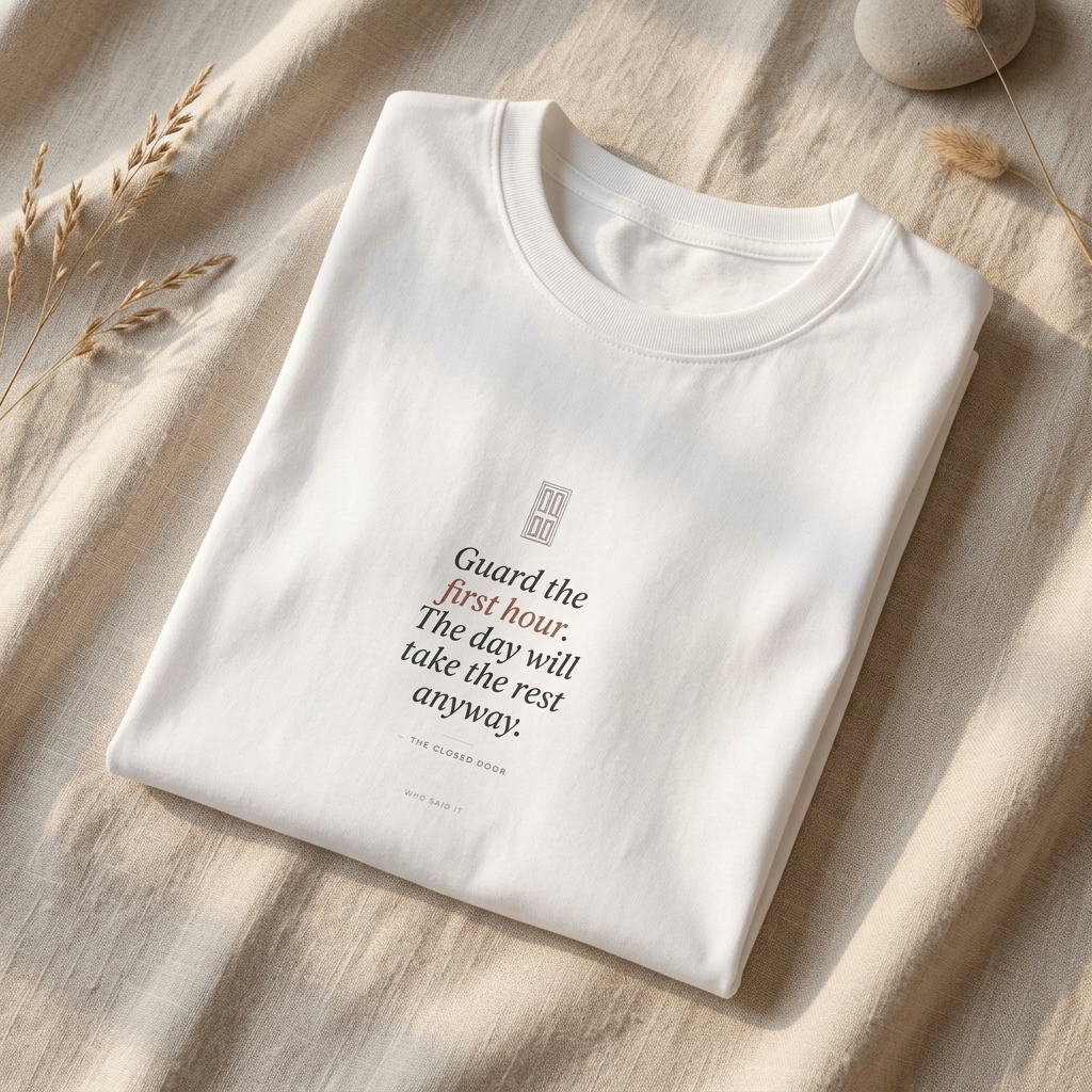 Guard the First Hour — The Closed Door Tee - styled