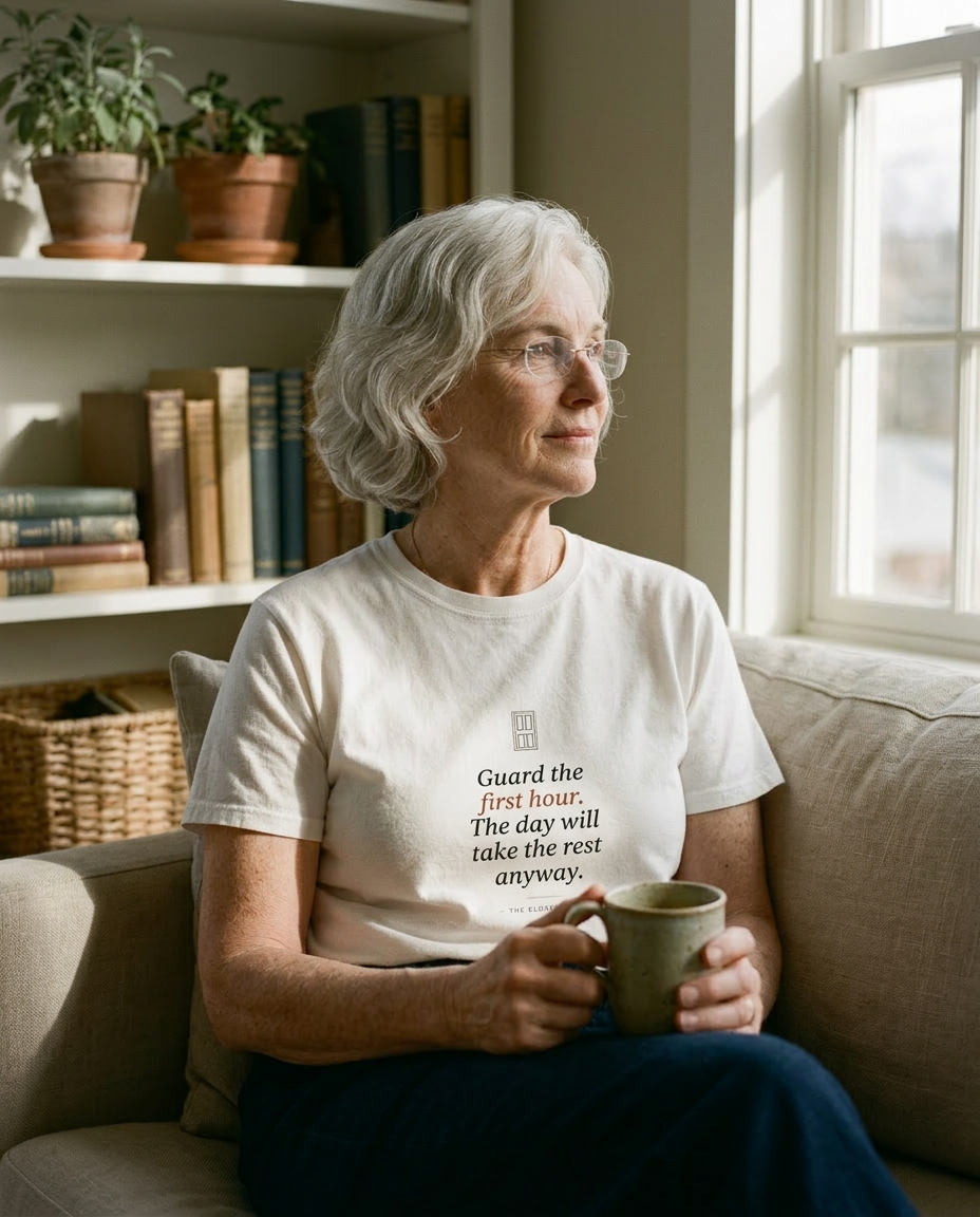 model: Guard the First Hour — The Closed Door Tee - lifestyle