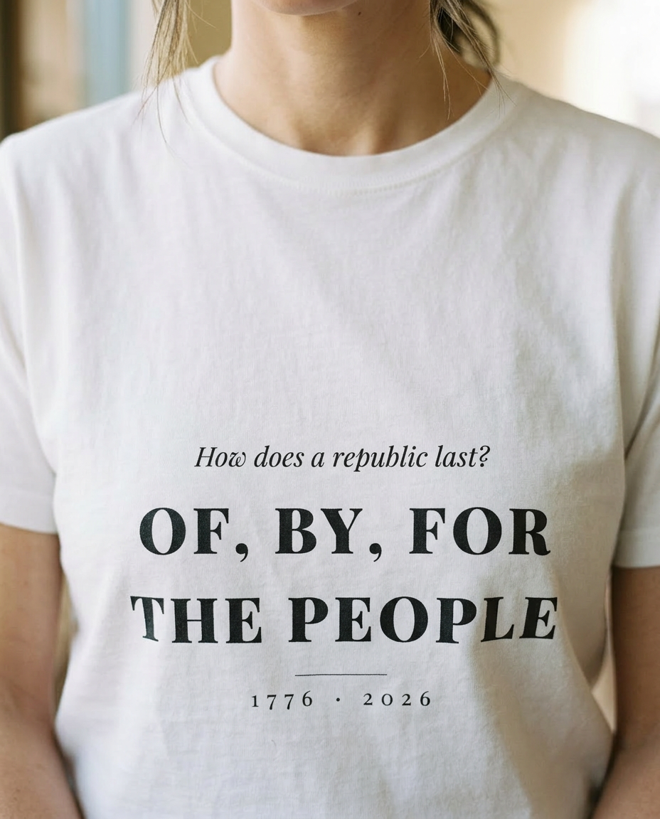 model: How a Republic Lasts — Of, By, For the People Tee - detail