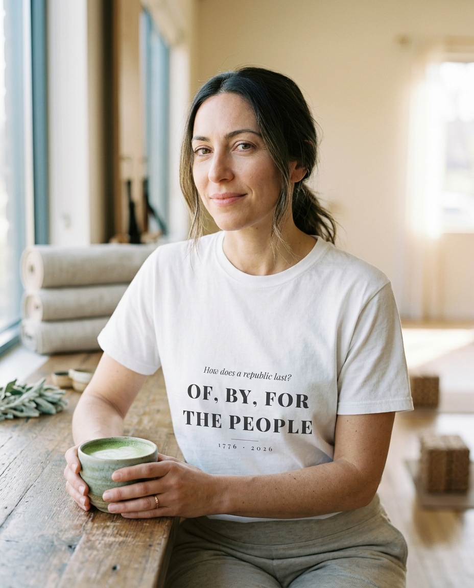 How a Republic Lasts — Of, By, For the People Tee - on a model