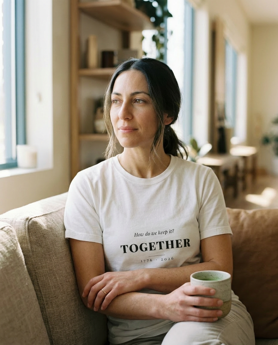 model: How We Keep It — Together Tee - lifestyle