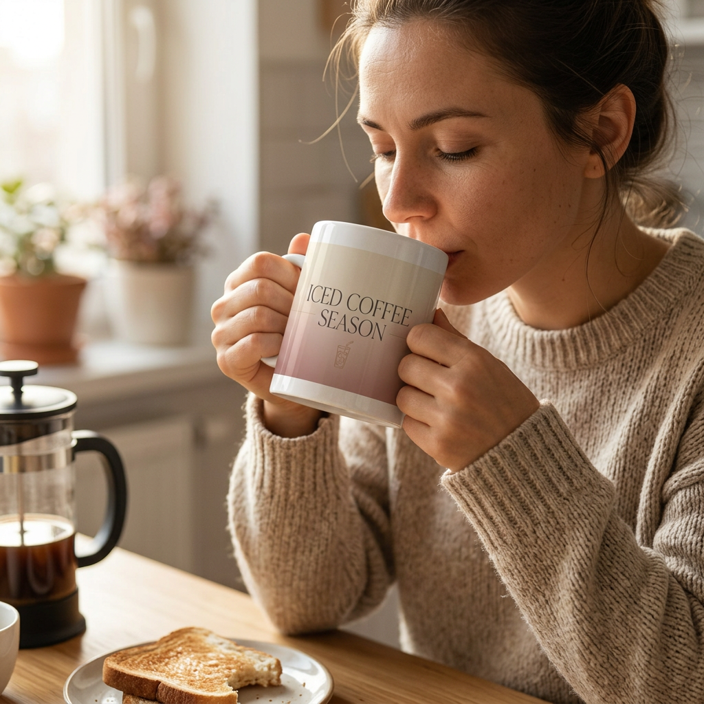 model: Iced Coffee Season — Ceramic Mug - lifestyle