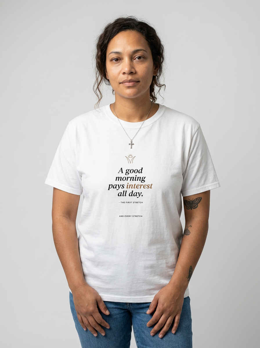 model: Interest All Day — The Morning Stretch Tee - catalog-hero
