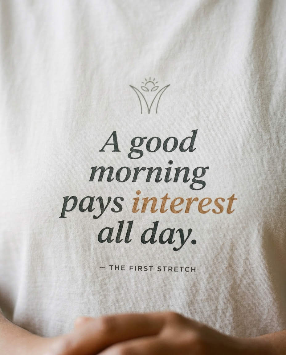 model: Interest All Day — The Morning Stretch Tee - detail
