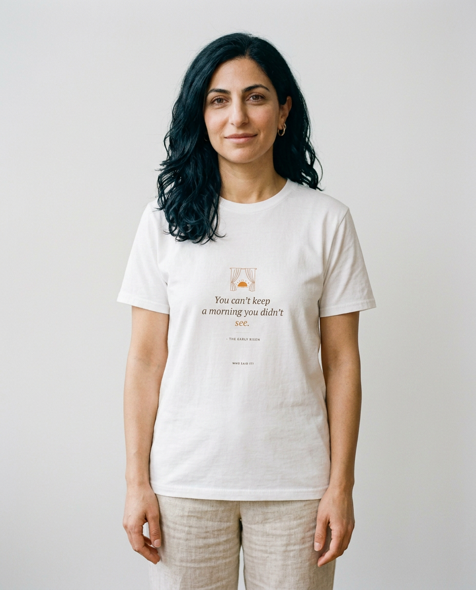 model: Keep the Morning — The Early Riser Tee - catalog-hero