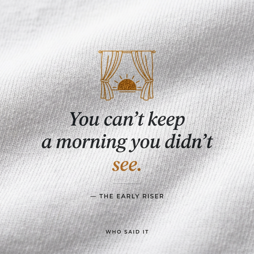 Keep the Morning — The Early Riser Tee - detail