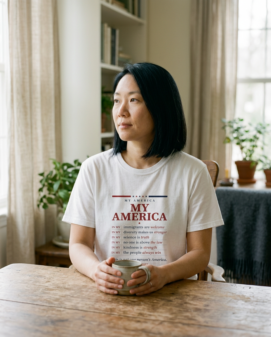 My America — The Values Tee - on a model