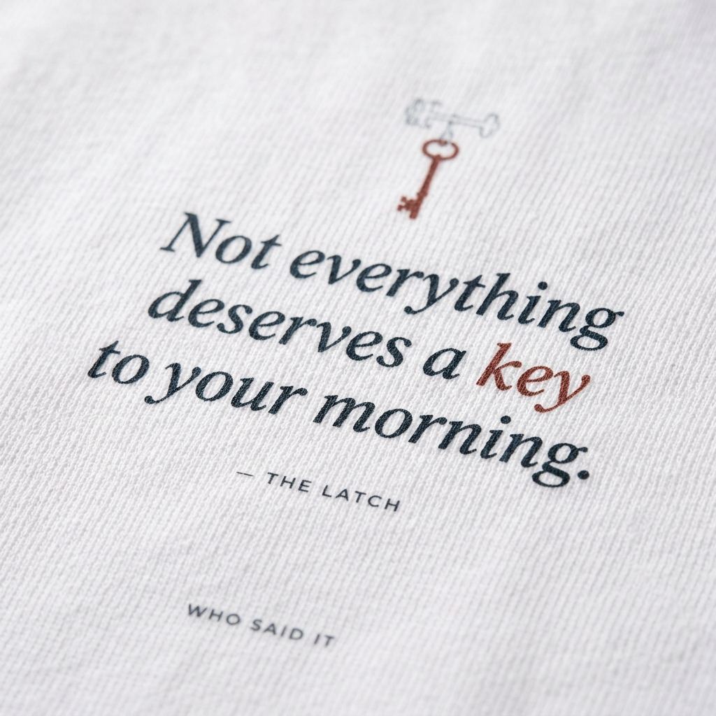 Not Everything Gets a Key — The Latch Tee - detail